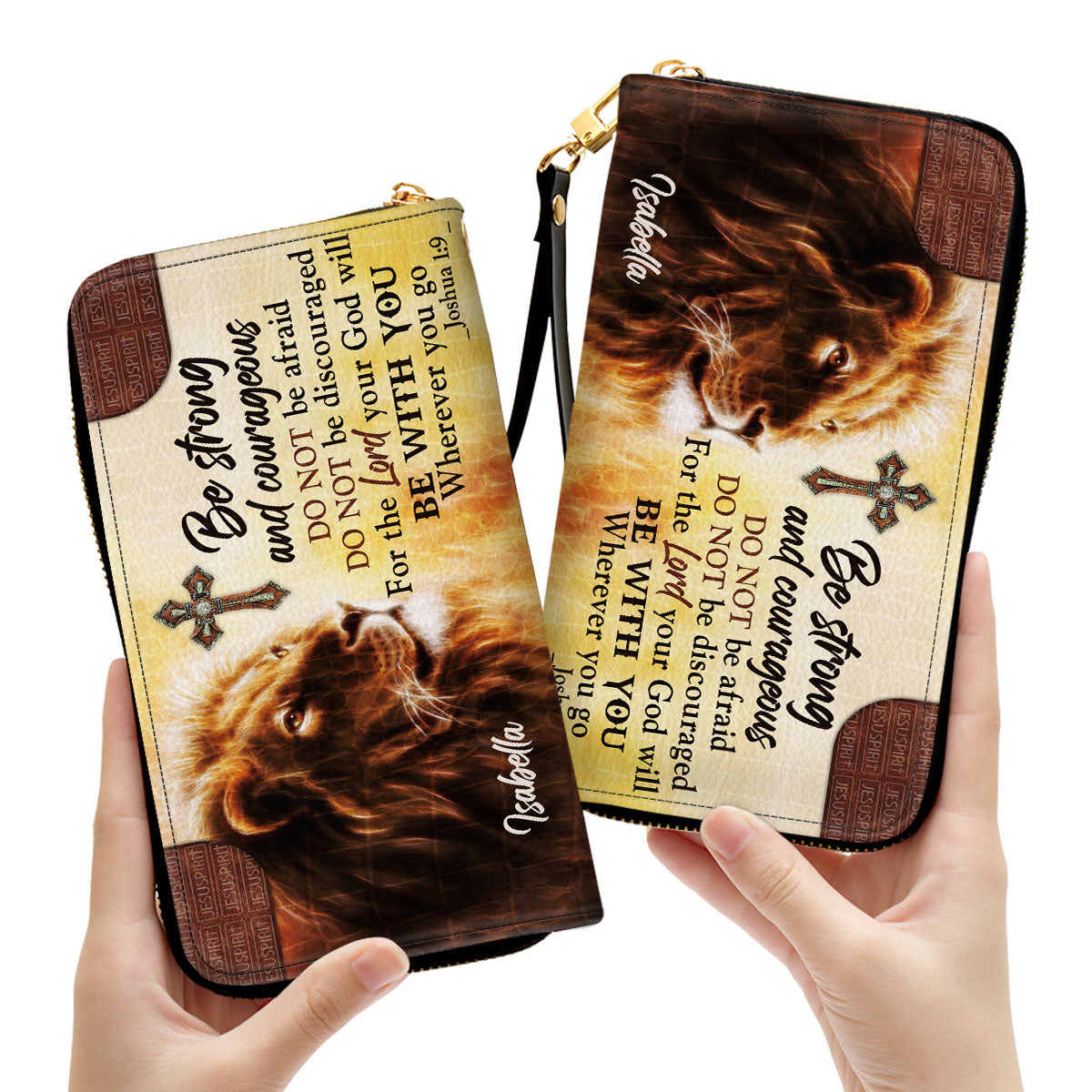 Special Personalized Cross Clutch Purse - Do Not Be Afraid, Do Not Be Discouraged NUHN304