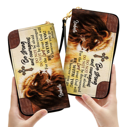 Special Personalized Cross Clutch Purse - Do Not Be Afraid, Do Not Be Discouraged NUHN304