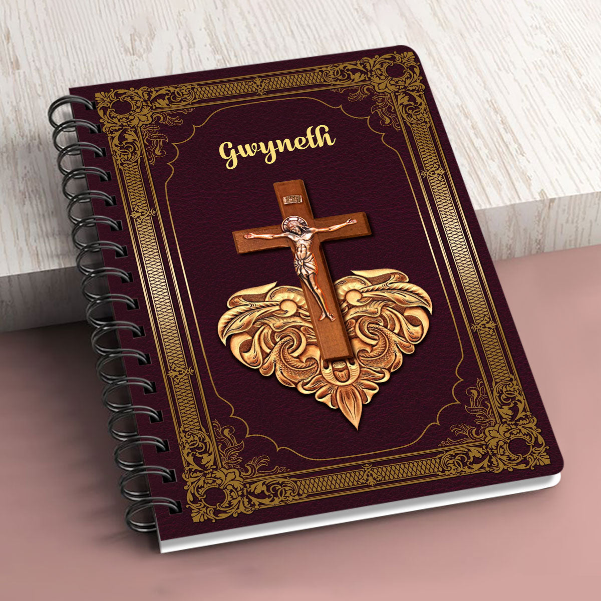 Jesuspirit Spiral Journal | Isaiah 41:13 | For I Am Your God | Spiritual Gifts For Christian Friends | Jesus And Cross SJH724