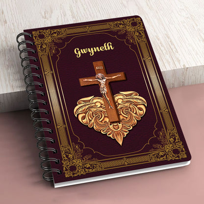Jesuspirit Spiral Journal | Isaiah 41:13 | For I Am Your God | Spiritual Gifts For Christian Friends | Jesus And Cross SJH724