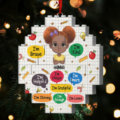 I'm Kind I'm Brave Circle Buildable Ornament  | Personalized Circle Buildable Ornament-1 Side Print JSCBOPT2818M