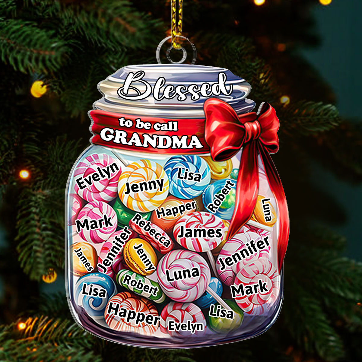 Grandma 's Christmas Candy | Personalized 1-Side Acrylic Ornament JSACOPT2619L