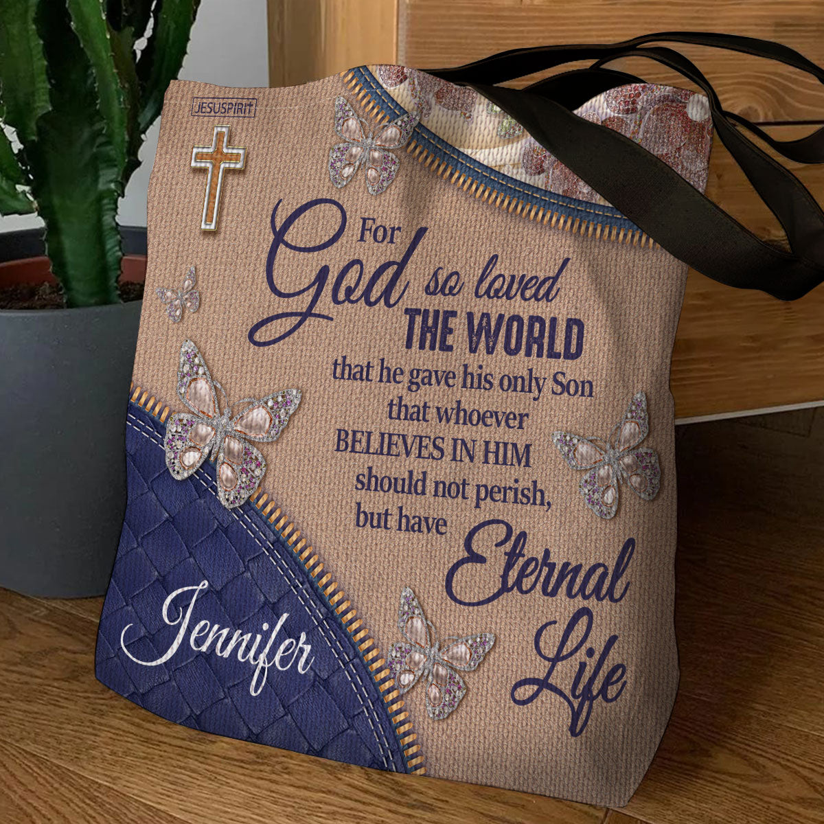 Meaningful Personalized Tote Bag - For God So Loved The World NUH285