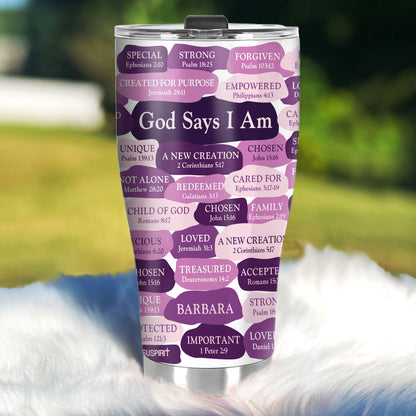 Jesuspirit | Personalized Stainless Steel Tumbler | What God Says About You | Christian Gift For Worship Friends SSTHN699