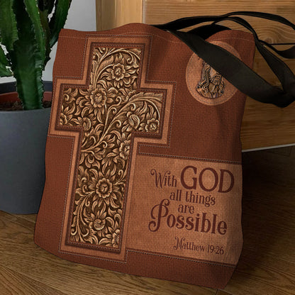 Special Jesus Tote Bag - With God All Things Are Possible NM130
