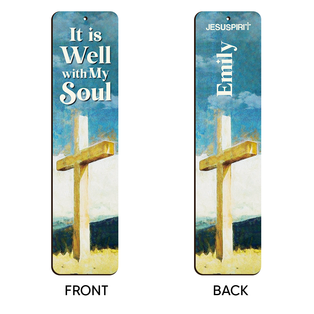 Beautiful Personalized Wooden Bookmarks - It Is Well With My Soul HN40