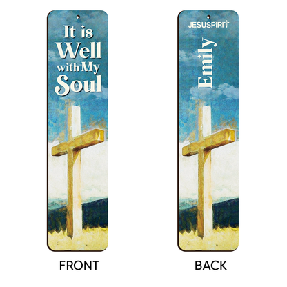Beautiful Personalized Wooden Bookmarks - It Is Well With My Soul HN40