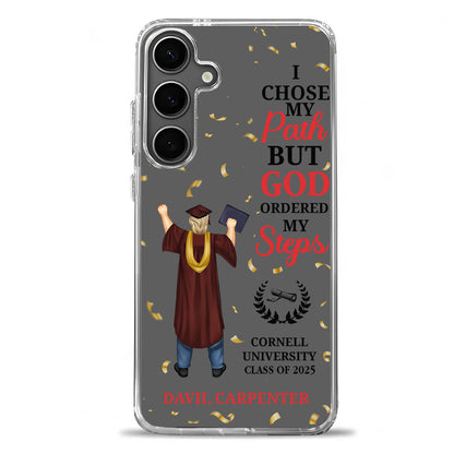 I Chose My Path But God Ordered My Steps | Personalized Clear Silicone Phone Case