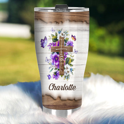 I Still Believe In Amazing Grace - Special Personalized Floral Cross Stainless Steel Tumbler 20oz NUHN145C