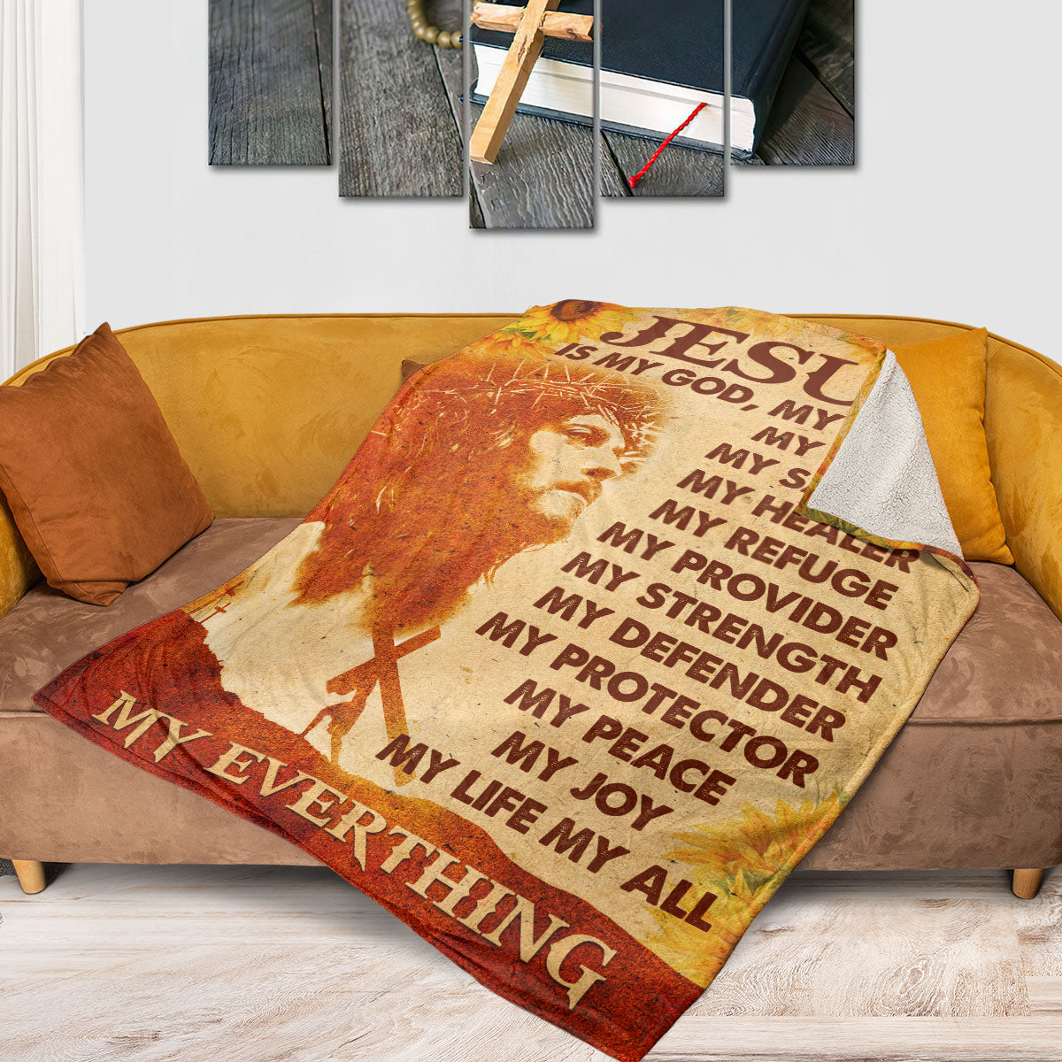 Jesuspirit Jesus Fleece Blanket | Spiritual Religious Gifts For Christian People I Can Do All Things Through Christ | Philippians 4:13 FBH785
