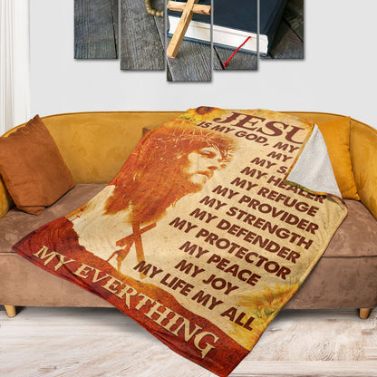 Jesuspirit Jesus Fleece Blanket | Spiritual Religious Gifts For Christian People I Can Do All Things Through Christ | Philippians 4:13 FBH785