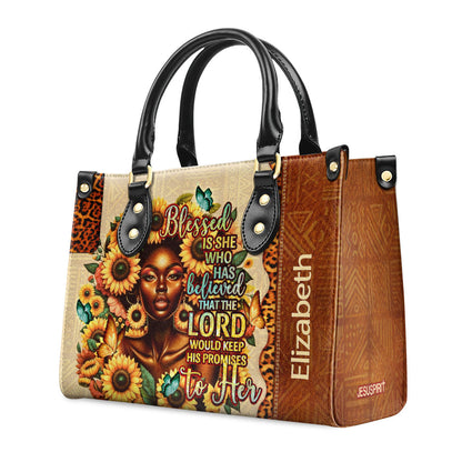 Jesuspirit | Personalized Leather Handbag With Zipper | Blessed Is She LHBHN686