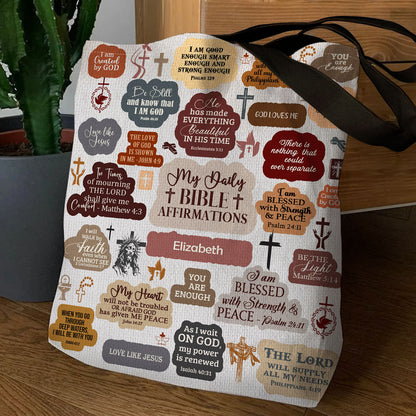 Jesuspirit| Personalized Christian Tote Bag | My Daily Bible Affirmation TBM726