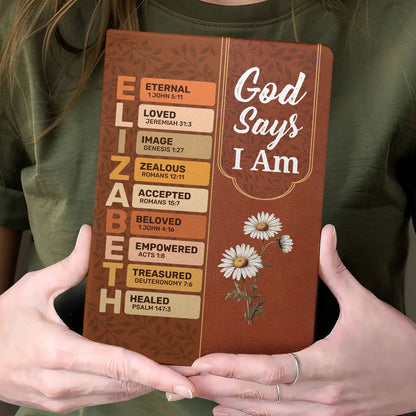 God Says I Am | Personalized Leather Cover Notebook