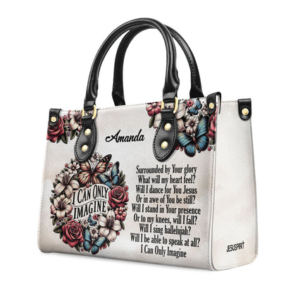 Jesuspirit | Personalized Leather Handbag With Zipper | I Can Only Imagine LHBHN683