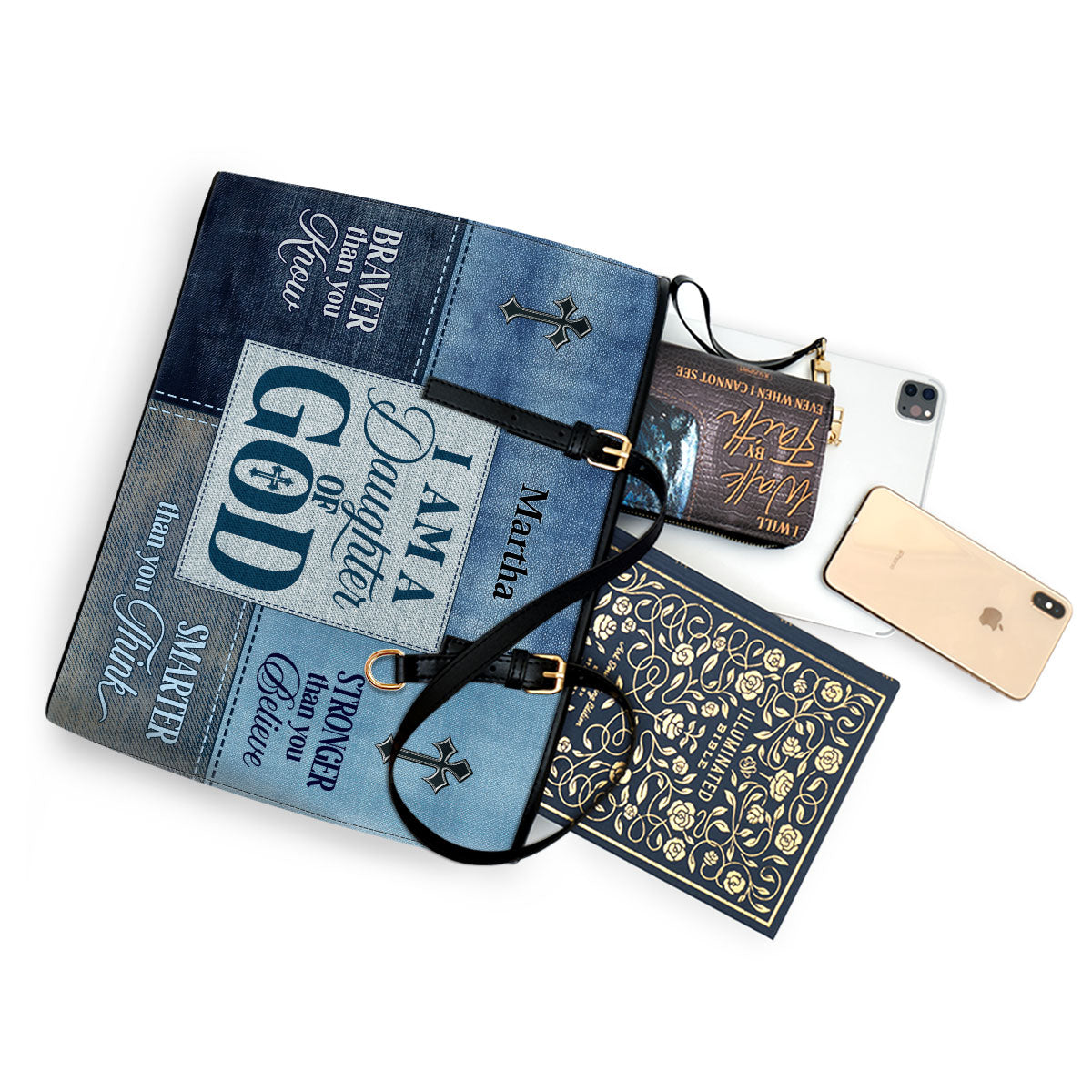 Jesuspirit | Personalized Leather Tote Bag | Religious Gift For Worship Friends LLTBM764