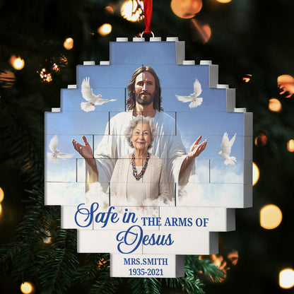 Safe In The Arms Of Jesus | Personalized Circle Buildable Ornament-1 Side Print JSCBOPT2814T