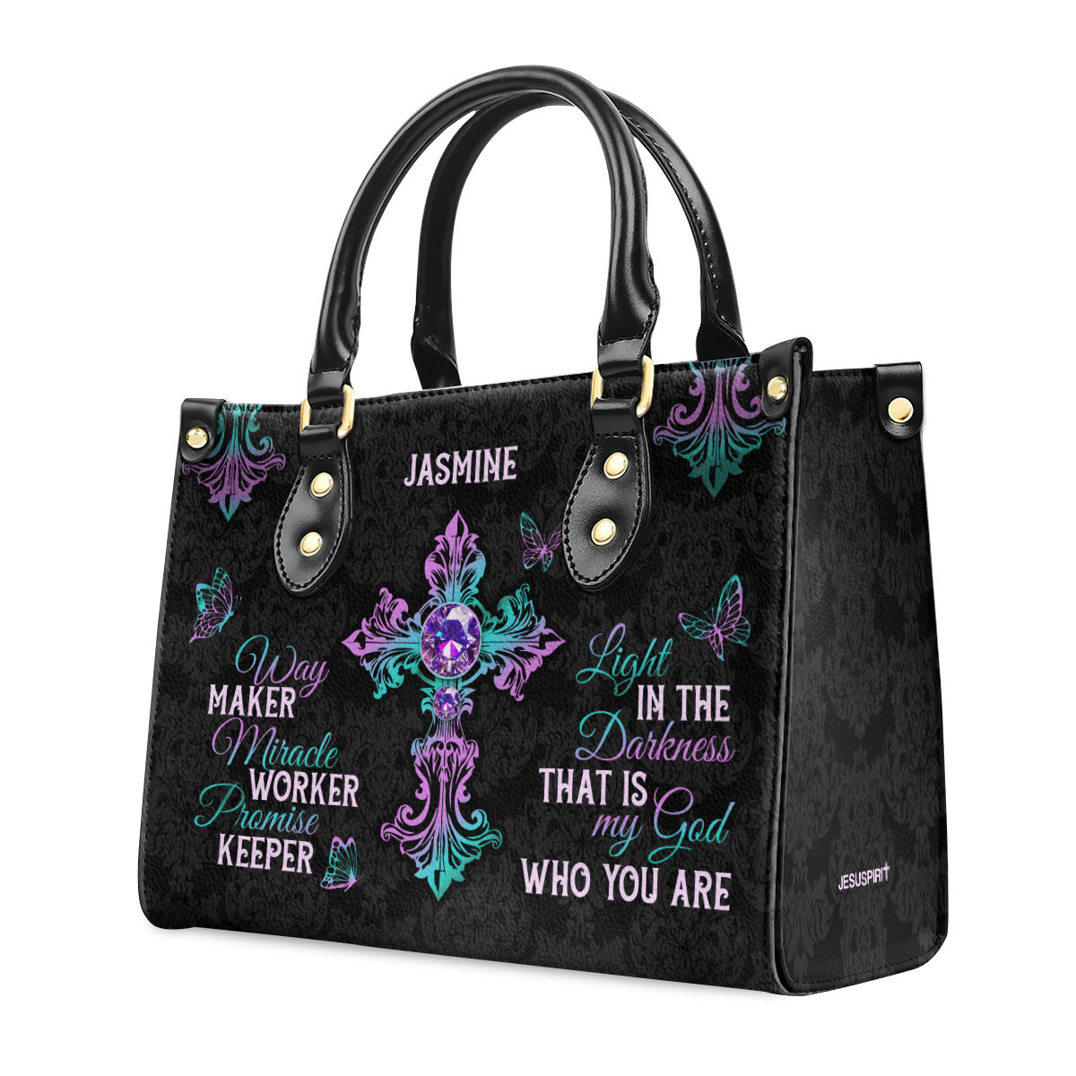 Way Maker Miracle Worker Promise Keeper | Personalized Leather Handbag JSLHBPT845T