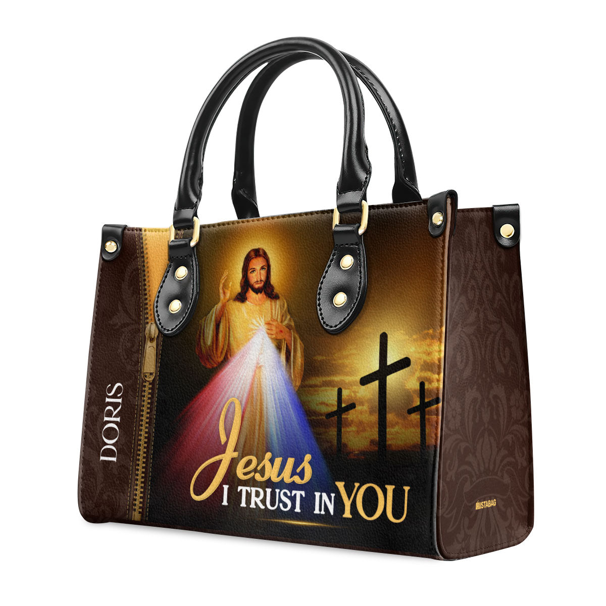 Jesus I Trust In You  | Personalized Leather Handbag JSLHBTPA797M