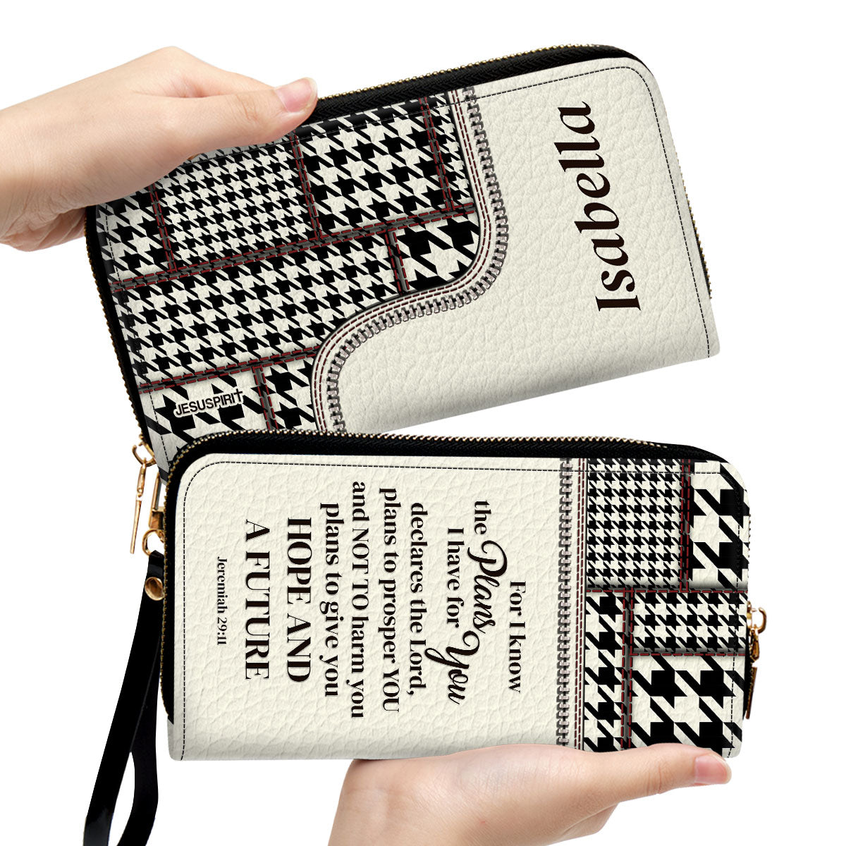 Jesuspirit | Life Is Good Because God Is Great | Personalized Leather Clutch Purse For Christian Women HIHN274A