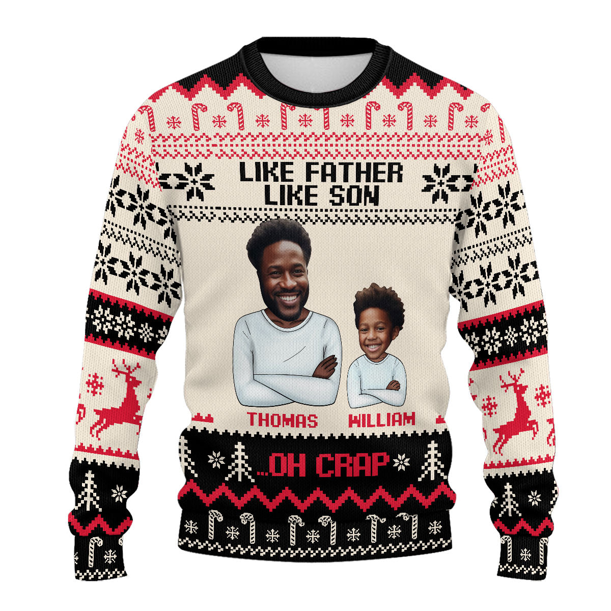 Like Father Like Son | Personalized Wool Sweater JSWSWPT1874L