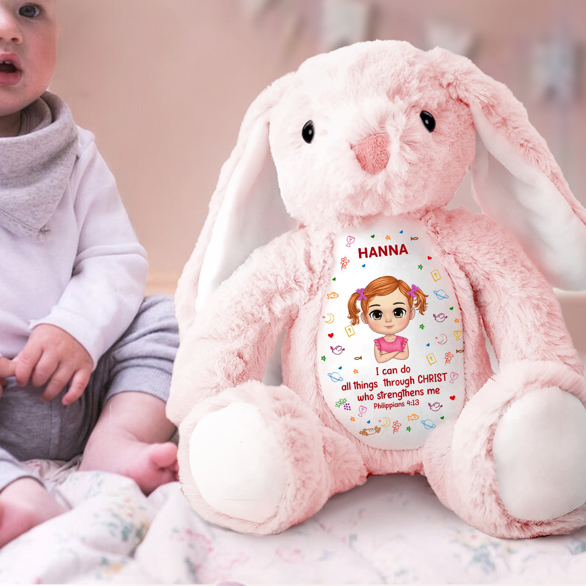 Bible Verse For Kids | Personalized Stuffed Bunny