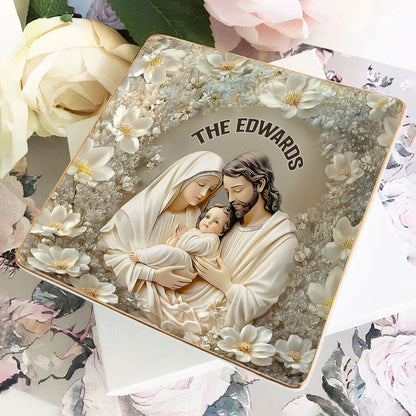 Be Still And Know That I Am GOD Psalm 46:10 | Personalized Ceramic Ring Dish Square