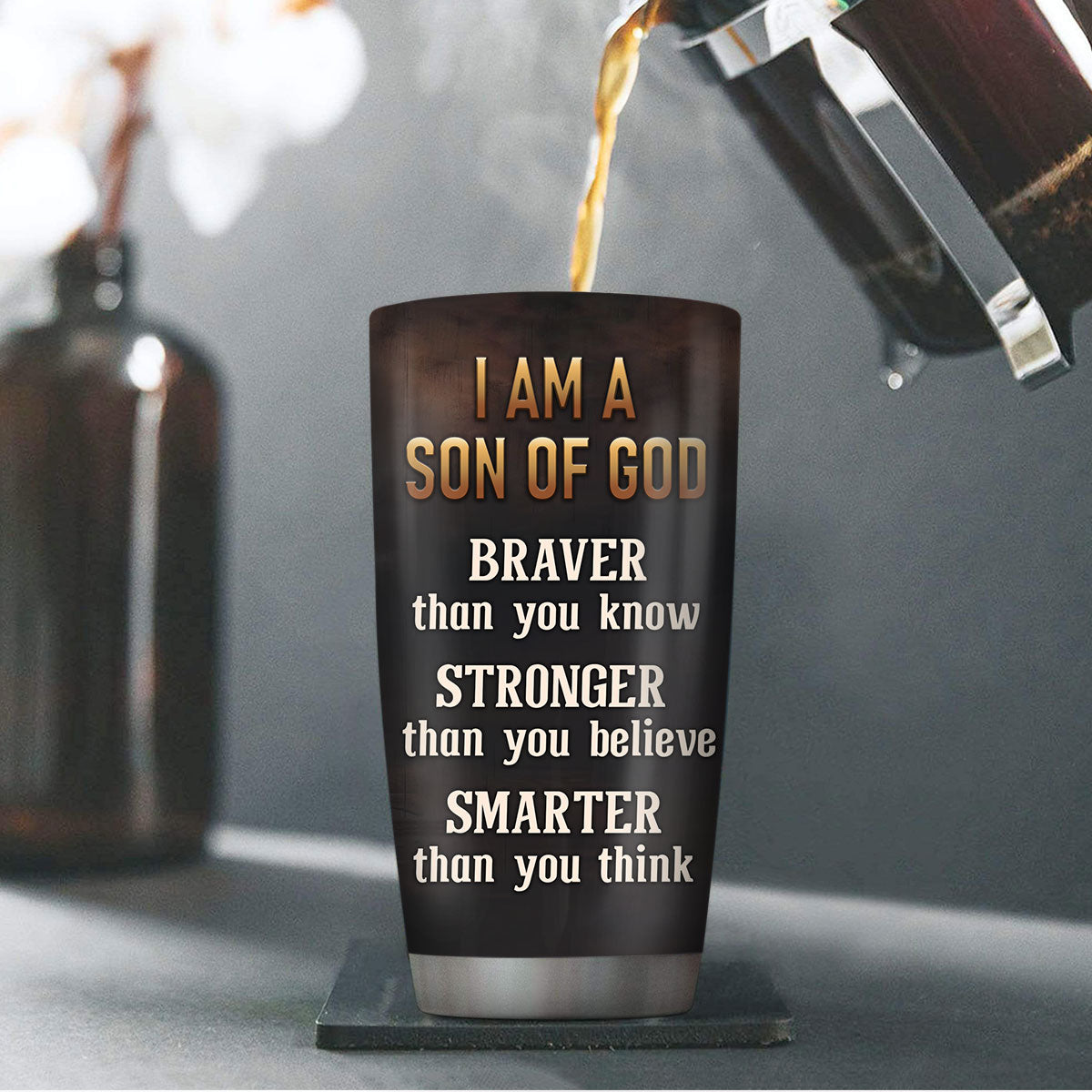 Jesuspirit | I Am A Son Of God | Spiritual Gift For Men | Personalized Stainless Steel Tumbler SSTHN155B