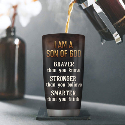 Jesuspirit | I Am A Son Of God | Spiritual Gift For Men | Personalized Stainless Steel Tumbler SSTHN155B