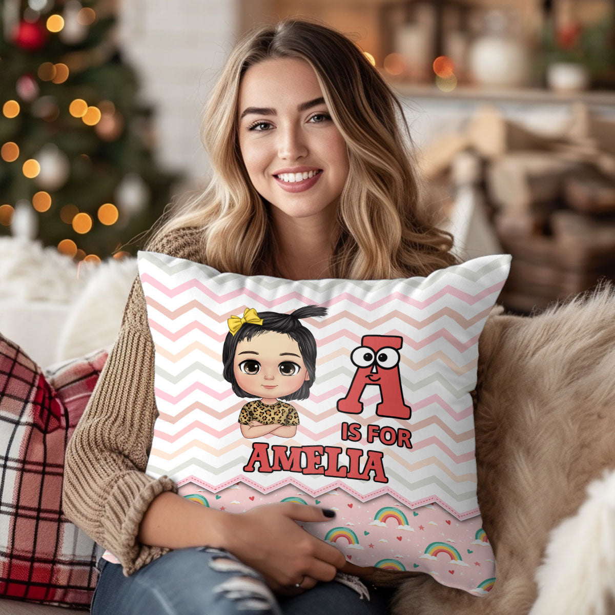 School Kid's Name | Personalized Crystal Velvet Pillow JSPILWPT1250L