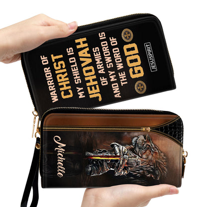 Jesuspirit | Spiritual Gift From God For Christian Women | My Sword Is The Word Of God | Personalized Zippered Leather Clutch Purse NUM396C