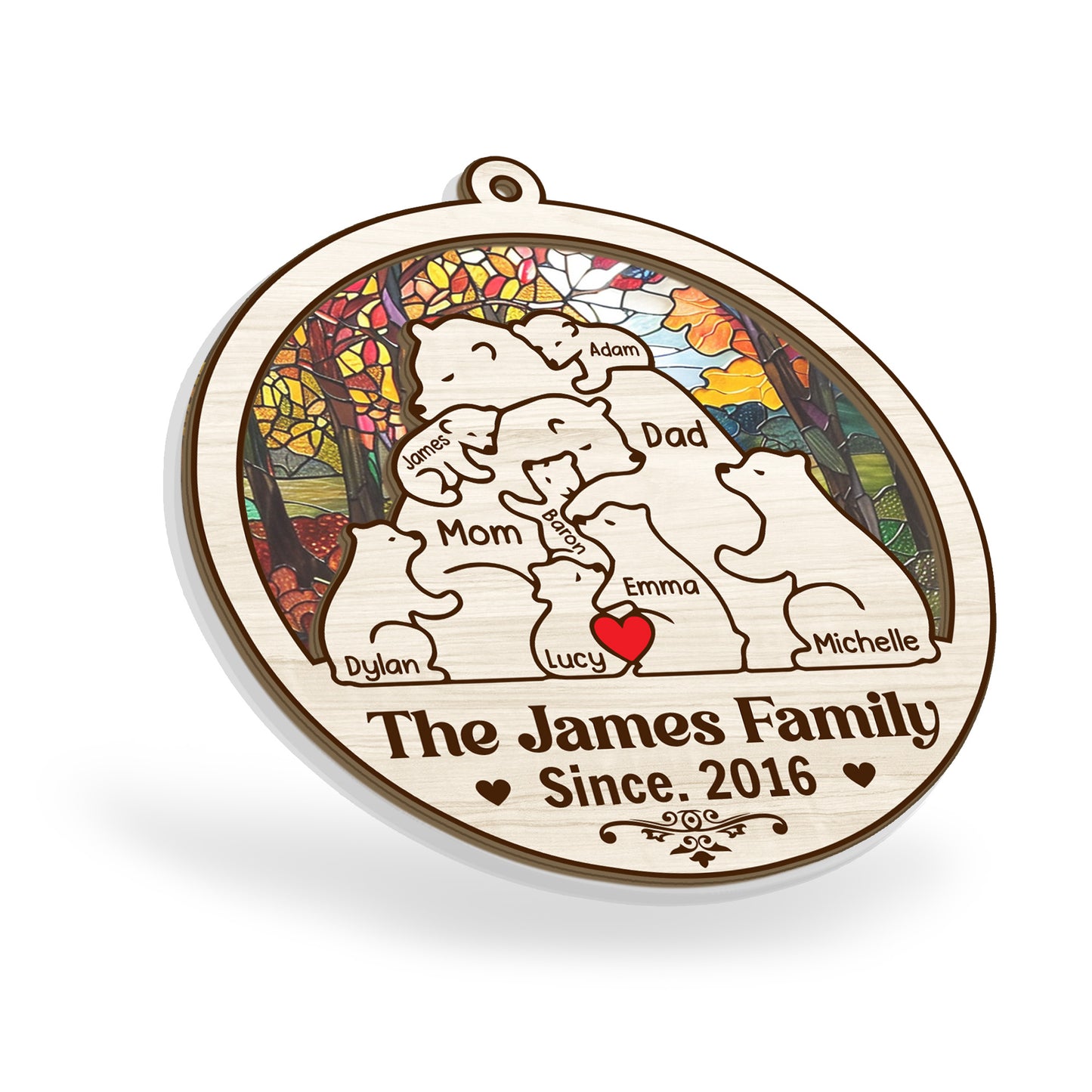 Bear Family | Personalized Suncatcher Ornament JSSUNOPTN1063L