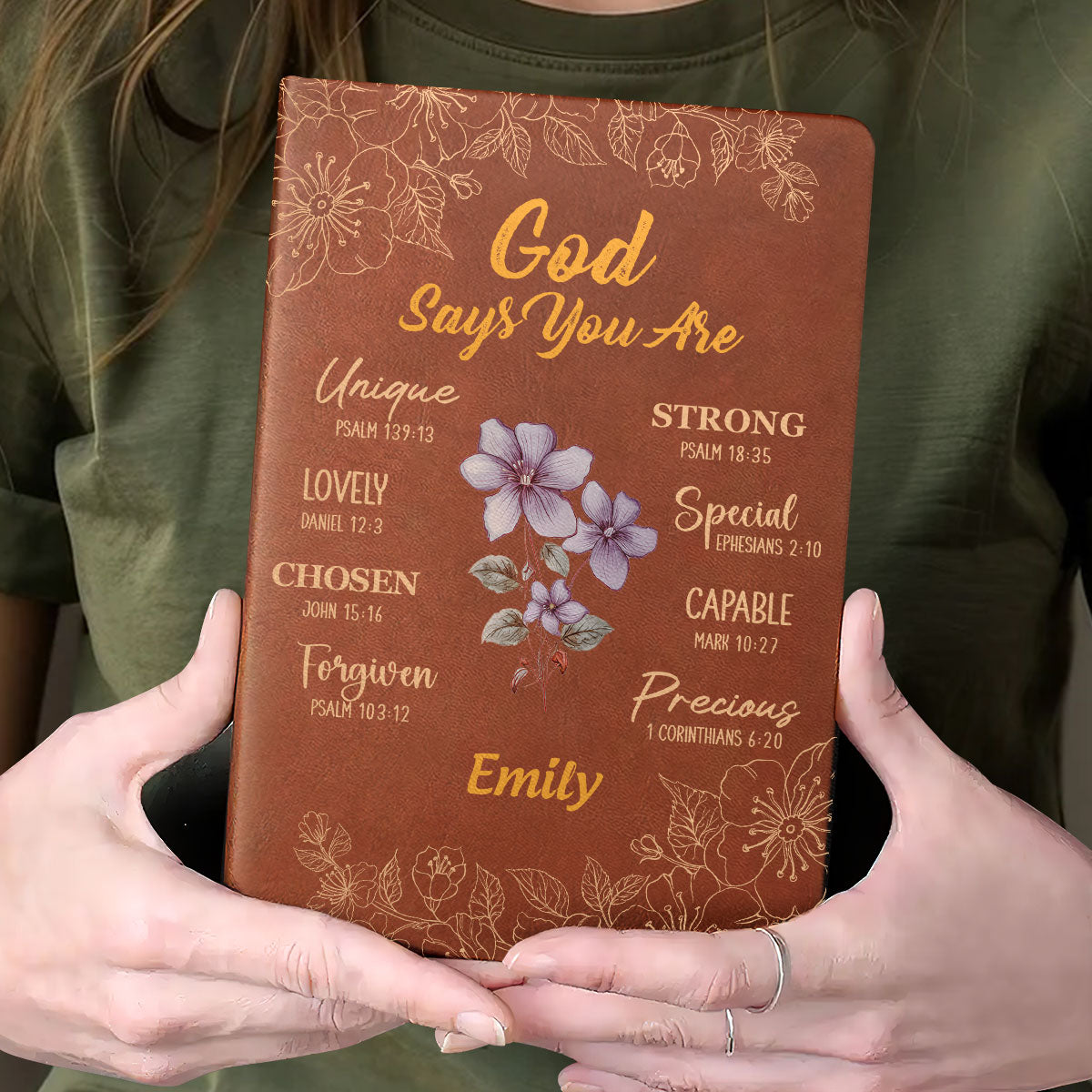 God Says I Am | Personalized Leather Cover Notebook