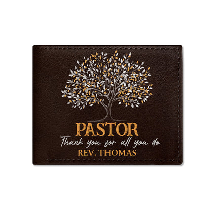 Pastor Thank You For All You Do | Personalized Folded Wallet For Men JSLFWPT2330T