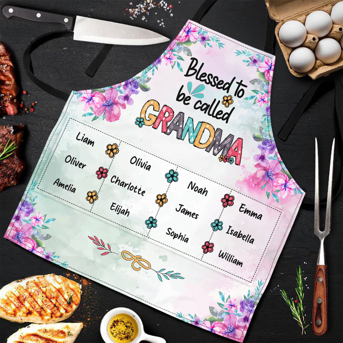 Blessed To Be Called Grandma/Nana | Personalized Apron With Packet