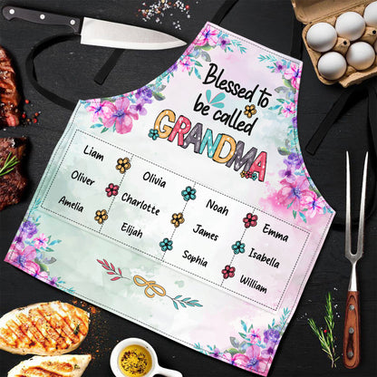 Blessed To Be Called Grandma/Nana | Personalized Apron With Packet