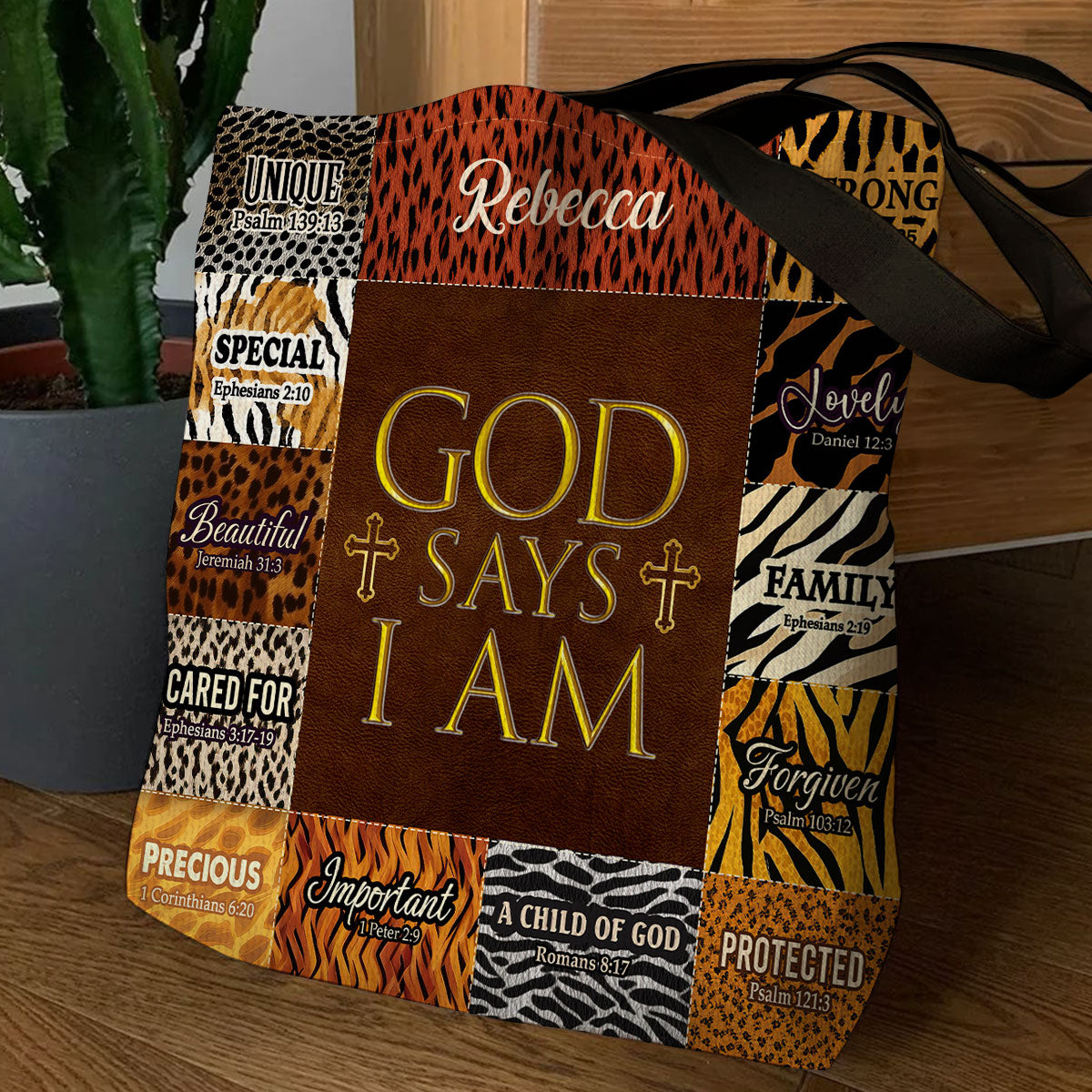 Jesuspirit| Personalized Christian Tote Bag | God Says I Am Unique TBM724