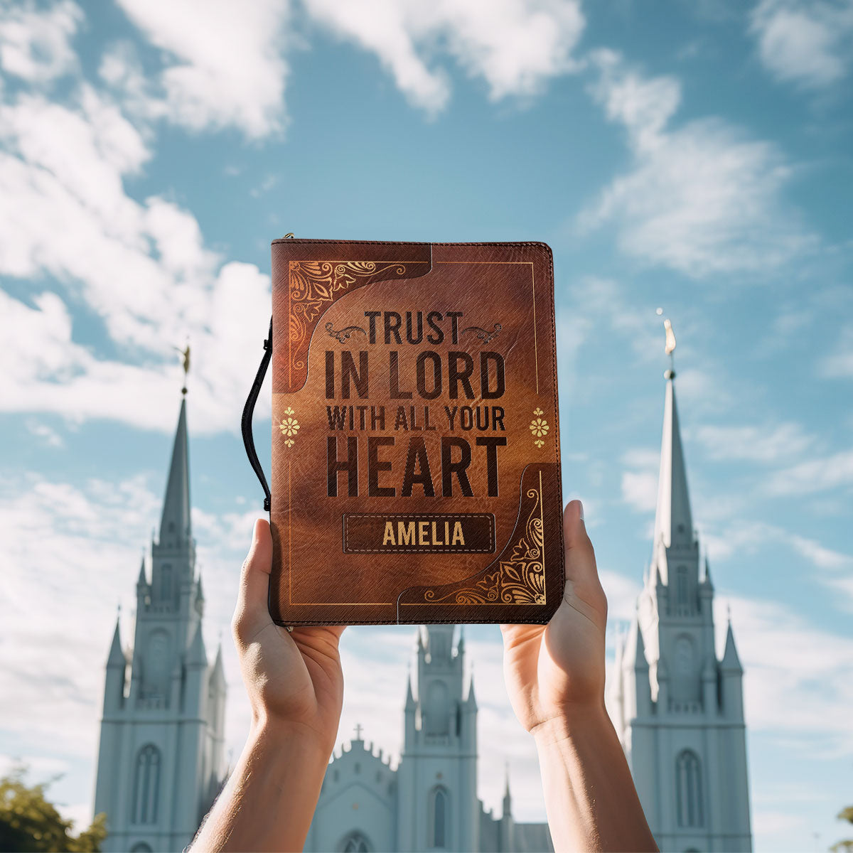 Trust In Lord With All Your Heart | Personalized Bible Cover JSBCPT944M