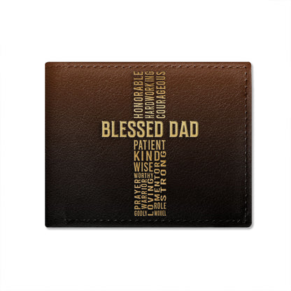 Blessed Dad | Personalized Folded Wallet For Men JSLFWHA15