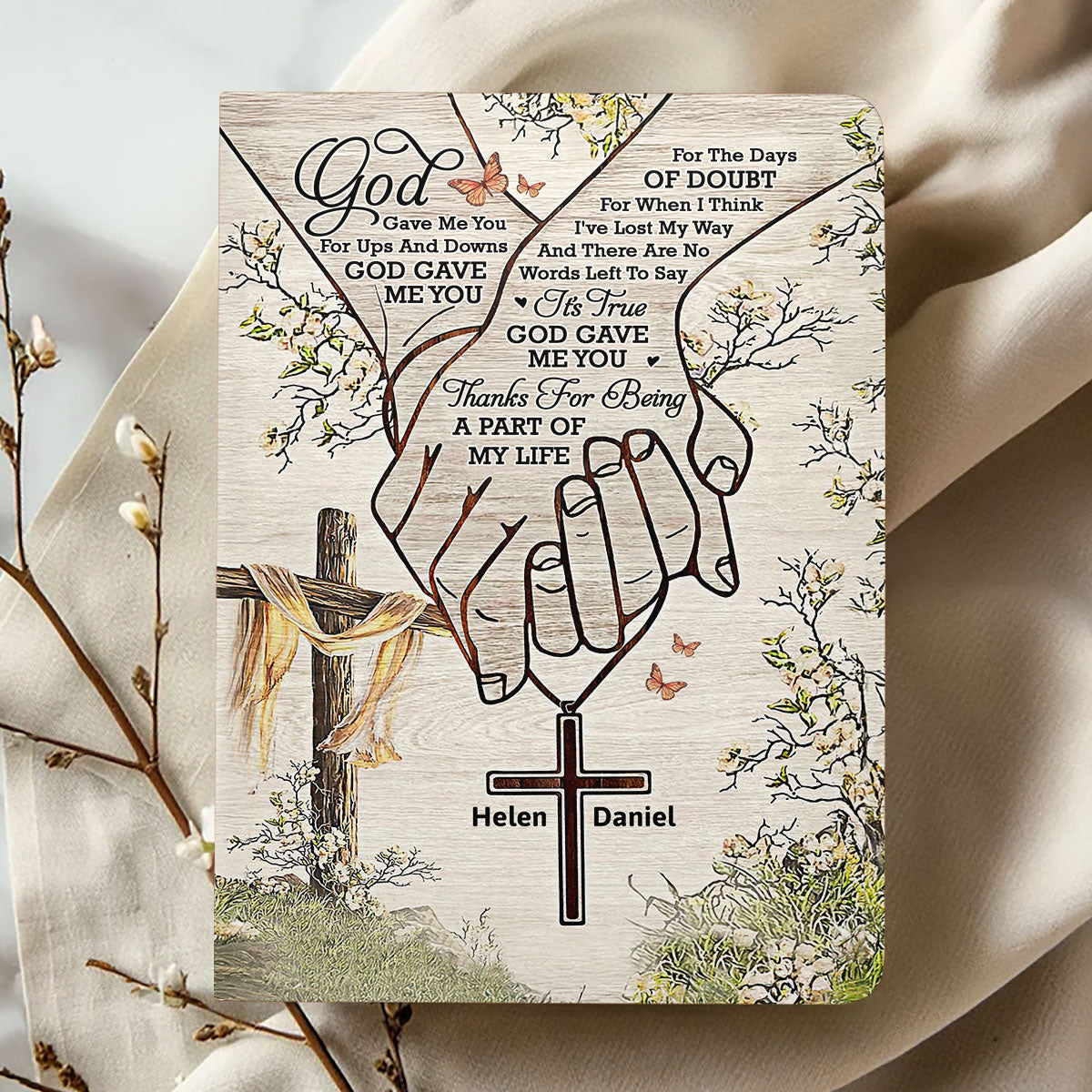 God Gave Me You | Personalized Leather Cover Notebook