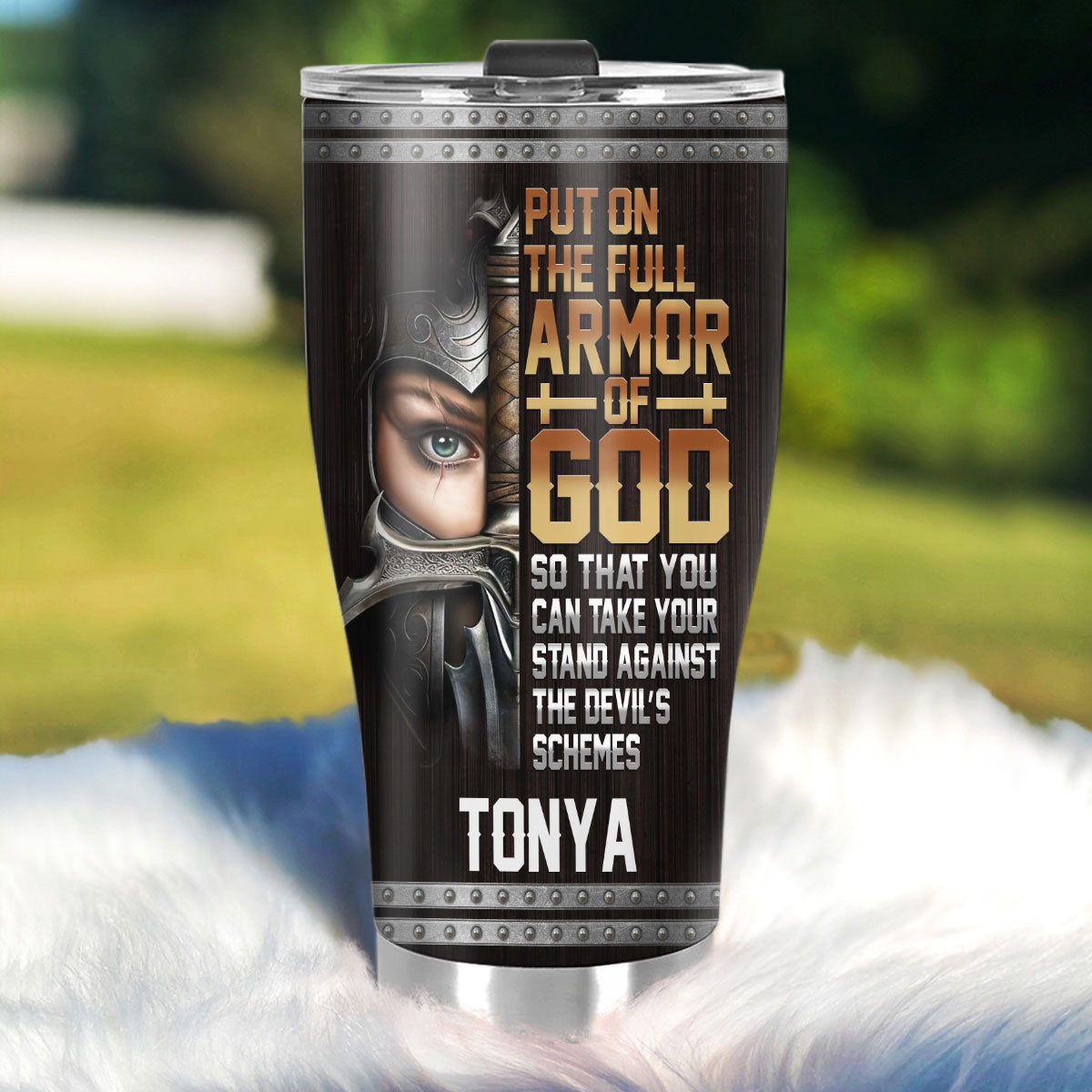 Put On The Full Armor Of God | Personalized Stainless Steel Tumbler JSSSTM1023