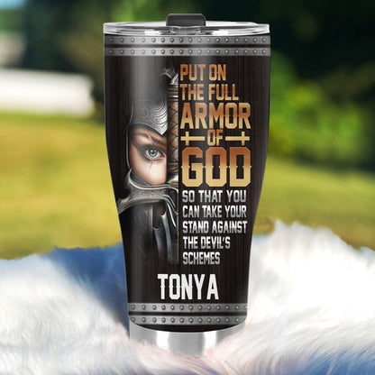 Put On The Full Armor Of God | Personalized Stainless Steel Tumbler JSSSTM1023