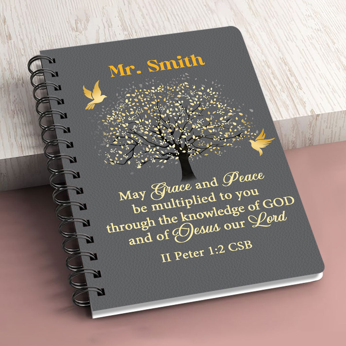 Jesuspirit  | Religious Gift For Christian People | Grace And Peace  | Personalized Spiral Journal SJNAM1003B