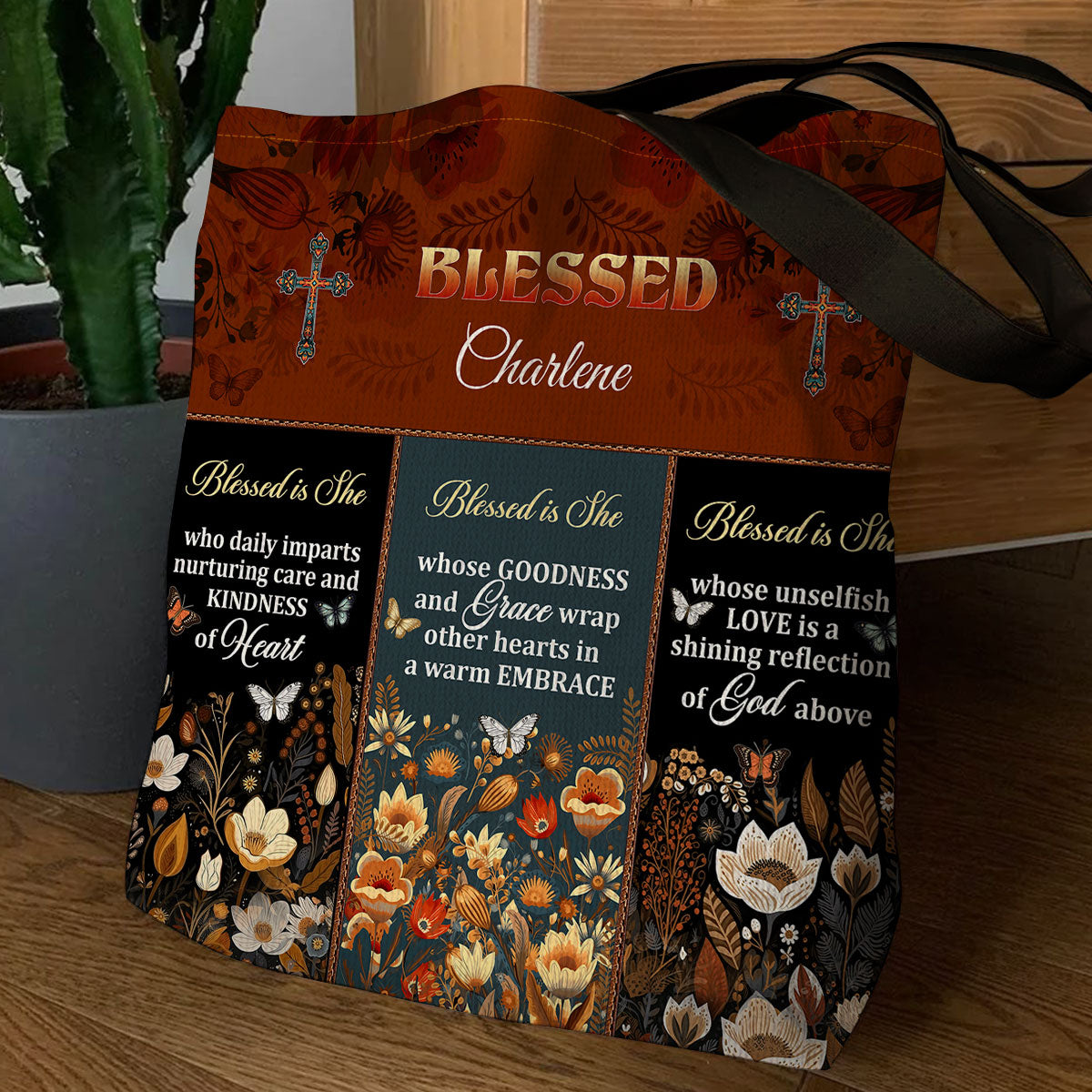 Jesuspirit | Personalized Christian Tote Bag | Blessed Is She TBM748