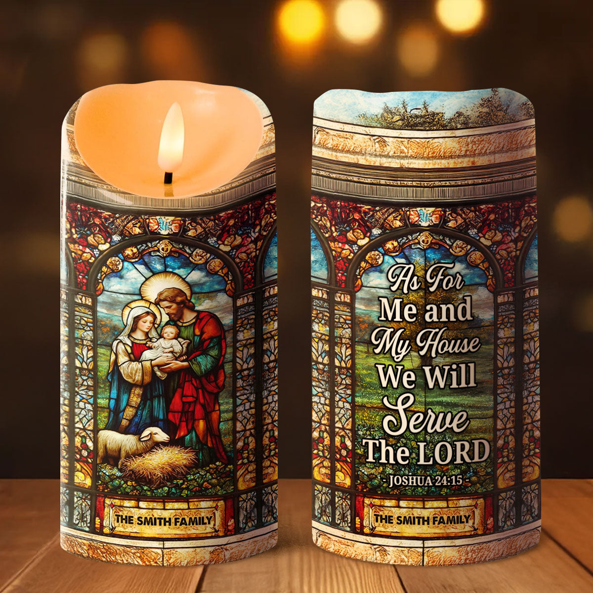 As For Me And My House We Will Serve The Lord | Personalized Flameless LED Candle