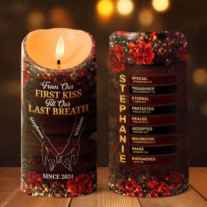 From Our First Kiss Till Our Last Breath | Personalized Flameless LED Candle