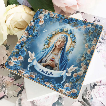 Heavenly Grace | Personalized Ceramic Ring Dish Square