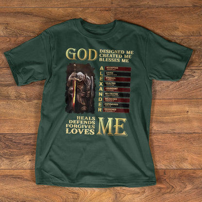 God Designed Me Created Μe Blesses Me | Personalized Classic Unisex T-shirt