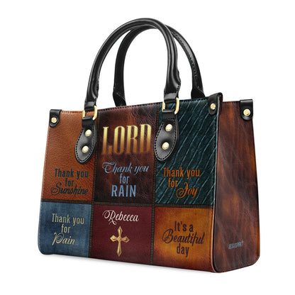 Jesuspirit | Personalized Leather Handbag With Zipper | It's A Beautiful Day LHBM741