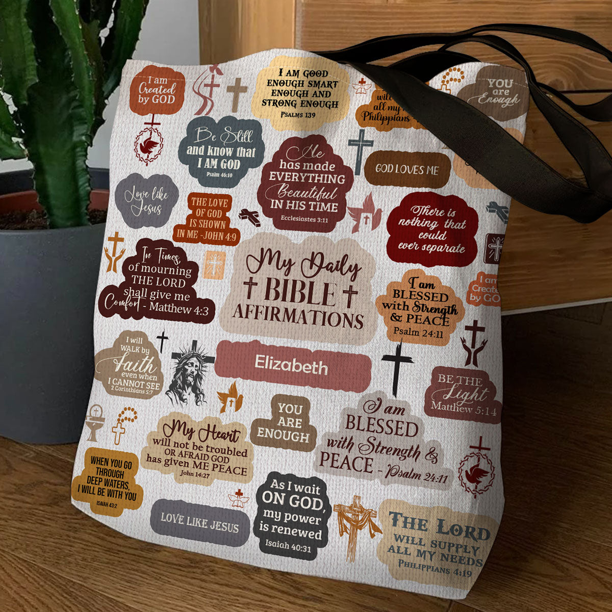 Jesuspirit| Personalized Christian Tote Bag | My Daily Bible Affirmati